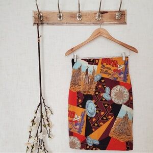 Colorful Graphic Print Skirt